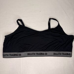 DULUTH WOMEN'S LOW IMPACT DANG SOFT BRALETTE BRA BLACK COLOR SZ XXL